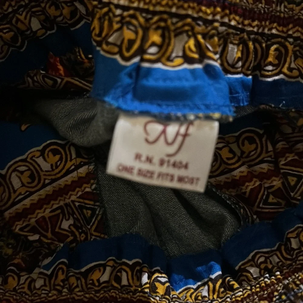 Wide leg maxi skirt, heavy denim, multi color accents - Picture 5 of 6